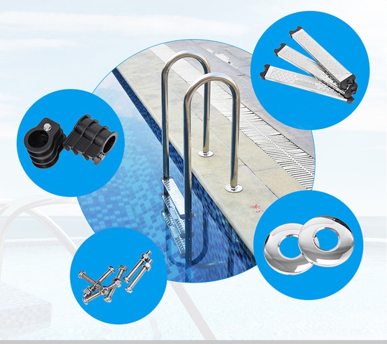 304 Stainless Steel 1.0mm 1.2mm Thickness 2-5 Steps Swimming Pool Ladders Manufacturer