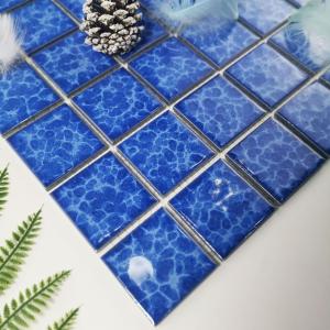 Texture 48mm Swimming Pool Dark Blue Color Ceramic/Glass Mosaic Tile